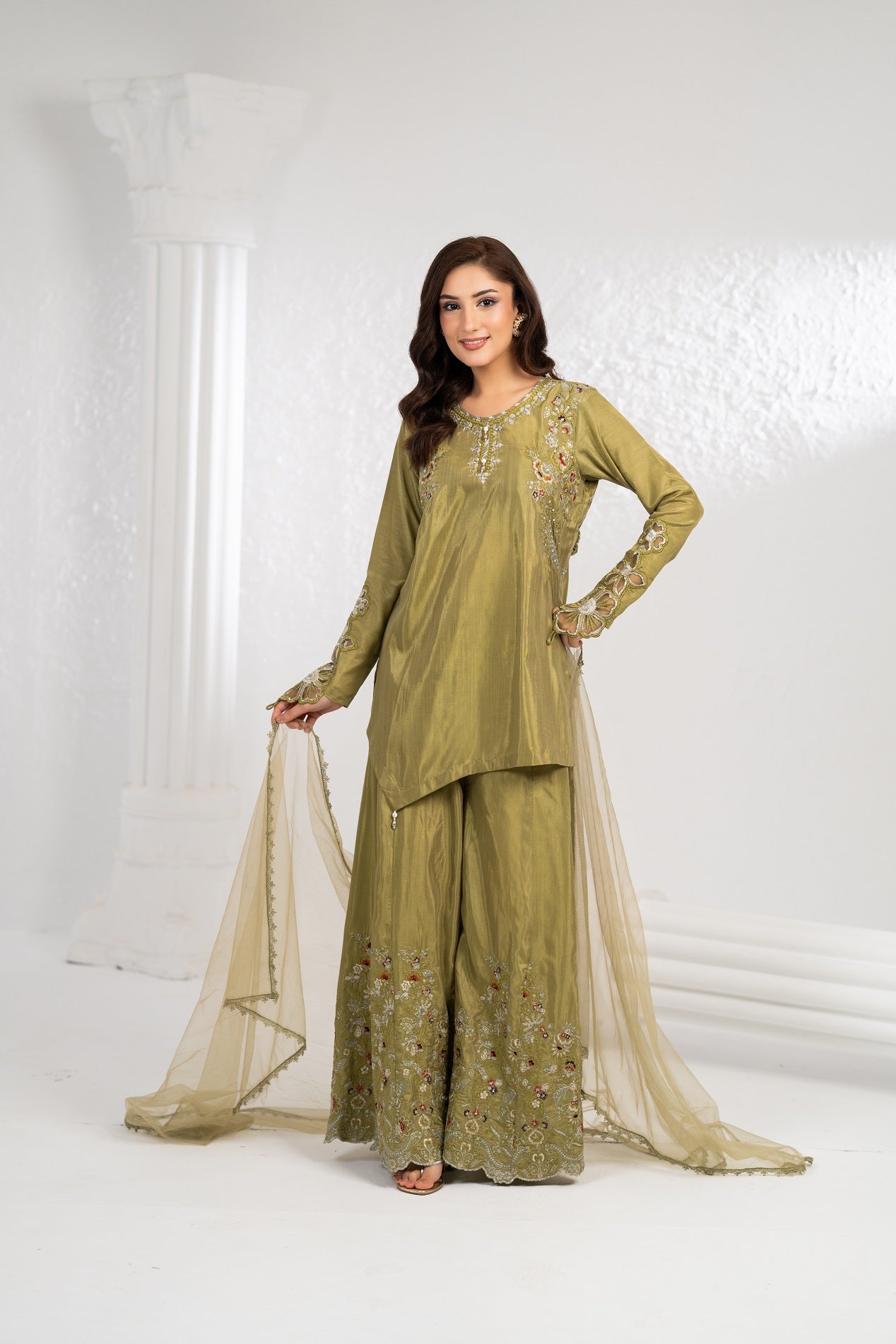 NF-6671 Pista Rawsilk Stitched 2PC