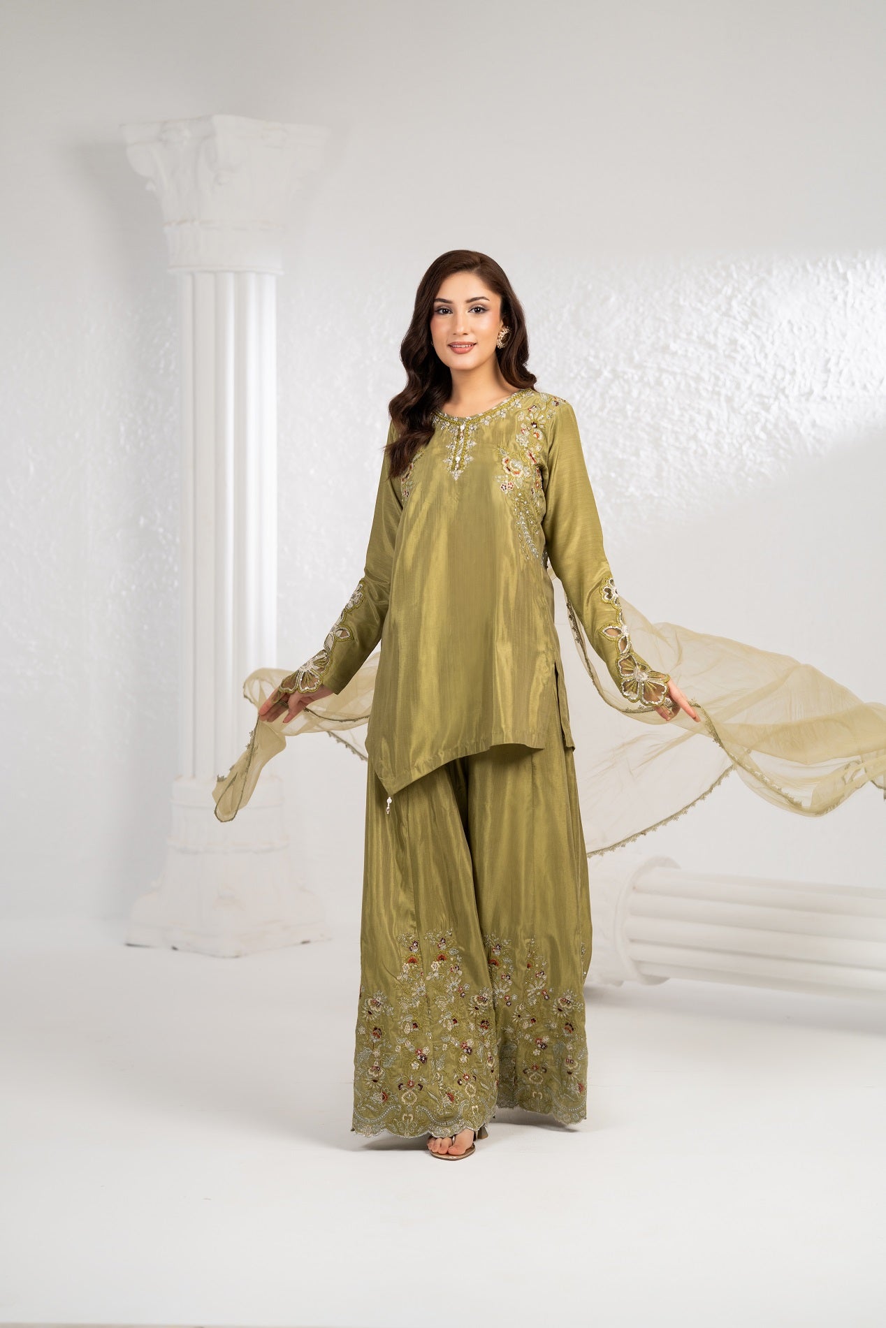 NF-6671 Pista Rawsilk Stitched 2PC