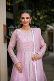 NF-5968 Baby Pink Mesori Stitched Frock