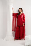 NF-6741 Maroon RawSilk Stitched 2PC Dress