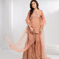 NF-6677 Peach Jacquard Shirt & Gharara Stitched 2PC