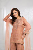 NF-6677 Peach Jacquard Shirt & Gharara Stitched 2PC