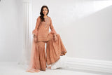 NF-6677 Peach Jacquard Shirt & Gharara Stitched 2PC