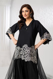 NF-6744 Black White Cotton Stitched 2PC Suit