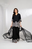 NF-6744 Black White Cotton Stitched 2PC Suit