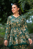 NF-99 Green Beige Printed 2pc Stitched Dress