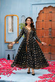 NF-6363 Black Jacquard Stitched Frock