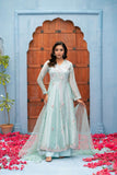 NF-6288 Ferozi Lama Tissue Stitched Frock