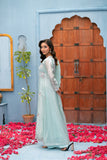 NF-6288 Ferozi Lama Tissue Stitched Frock
