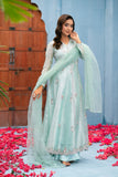 NF-6288 Ferozi Lama Tissue Stitched Frock