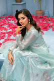 NF-6288 Ferozi Lama Tissue Stitched Frock