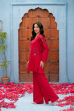NF-6353 Shocking Pink Silk Stitched 2pc Suit