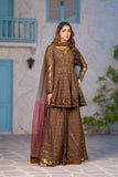 NF-6725 Brown Jacquard 2Pc Stitched  Suit