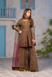 NF-6725 Brown Jacquard 2Pc Stitched  Suit