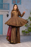 NF-6725 Brown Jacquard 2Pc Stitched  Suit