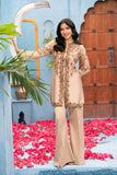 NF-6536 Golden Beige Silk 2pc Stitch Shirt