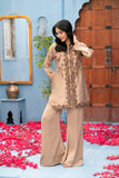 NF-6536 Golden Beige Silk 2pc Stitch Shirt