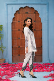 NF-6345 White Silk Stitched 2pc Suit