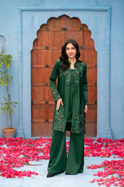 NF-5981 Bottle Green Silk Stitch 2pc suit