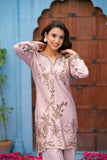 NF-6292 Tea Pink Silk 2pcs Stitched suit