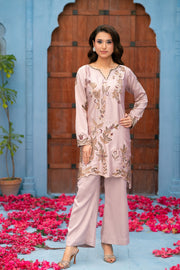 NF-6292 Tea Pink Silk 2pcs Stitched suit