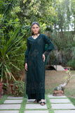 NF-6259 Green Cotton 3Pc Stitched Suit