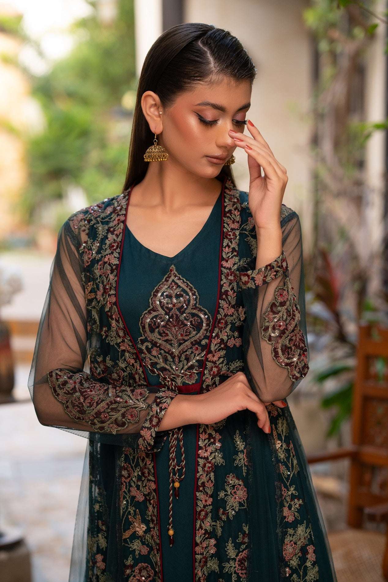 NF-6435 Green Net Coat with Inner