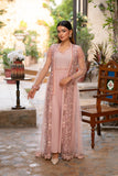 NF-5978 Baby Pink Net Stitched Coat with Inner