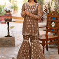 NF-5983 Beige Shirt & Gharara Suit