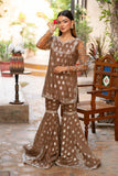 NF-5983 Beige Shirt & Gharara Suit