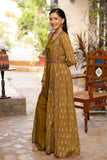 NF-5984 Olive Jacquard Stitched Coat