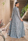 NF-6540 Grey Jacquard Stitched Coat with Inner
