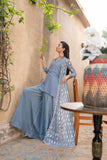 NF-6540 Grey Jacquard Stitched Coat with Inner