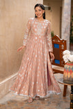 NF-6365 Peach Jacquard Stitched Frock
