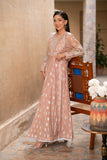 NF-6365 Peach Jacquard Stitched Frock