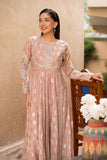 NF-6365 Peach Jacquard Stitched Frock