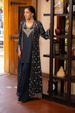 NF-6286 Blue Jacquard Stitched Coat