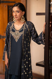 NF-6286 Blue Jacquard Stitched Coat