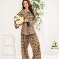 NF-6681 Beige Black Print Stitched 2Pc with Farshi Shalwar