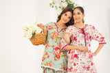 Nf-6846 Ferozi floral printed 2pc suit