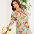Nf-6846 Ferozi floral printed 2pc suit