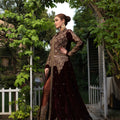 NB-005 Maroon Velvet Formal 3pc Outfit Nakoosh Shop