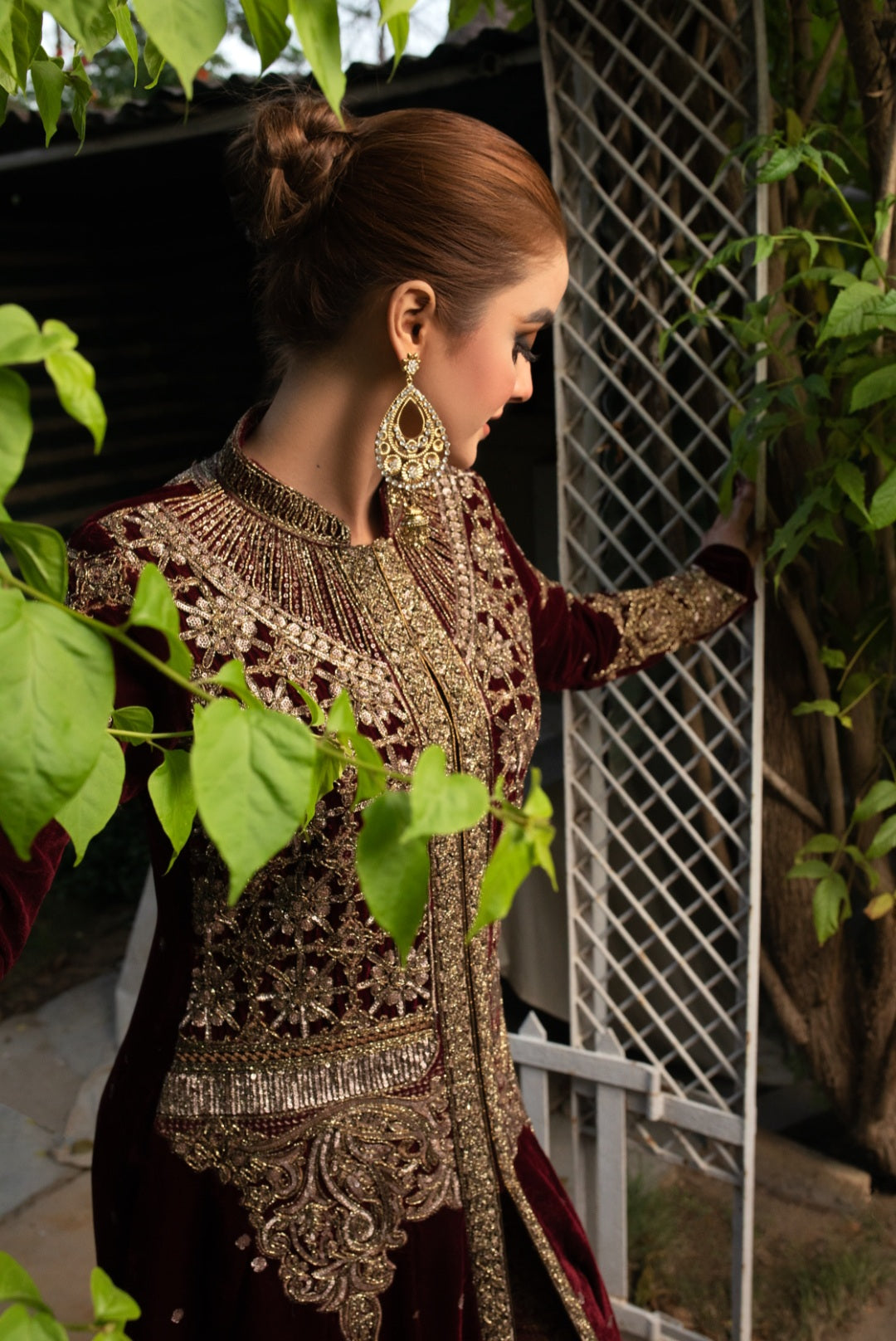 NB-005 Maroon Velvet Formal 3pc Outfit Nakoosh Shop