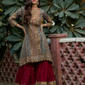 NB-2794 Blue Short & Long Dress Stitched 3Pc Suit Nakoosh Shop
