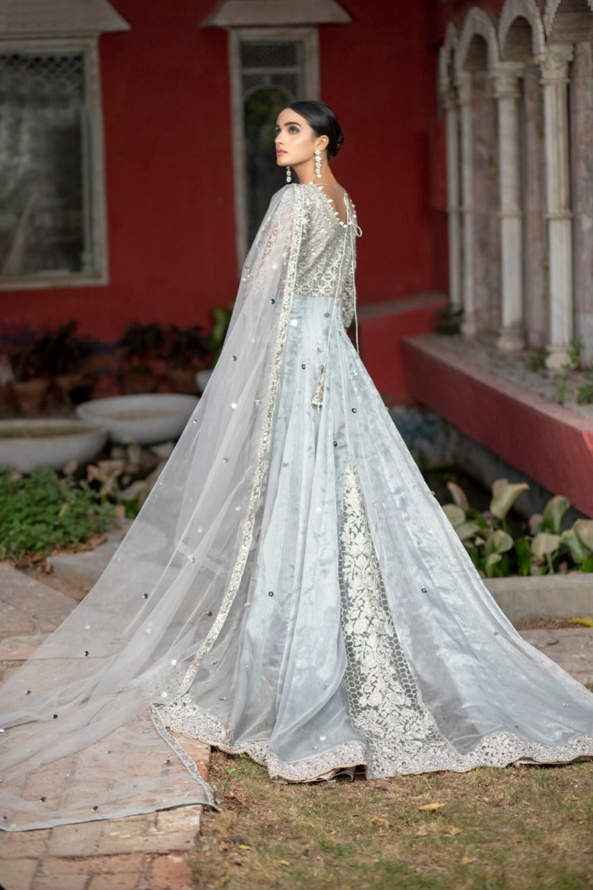 NB-2977 Silver Maxi 3Pc With Heavy Dupatta Nakoosh Shop