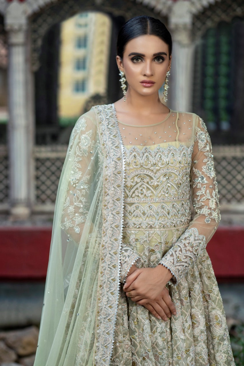 NB-2983 Mint Anarkali 3Pc With Heavy Dupatta Nakoosh Shop