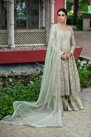 NB-2983 Mint Anarkali 3Pc With Heavy Dupatta Nakoosh Shop