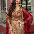 NB-3341 Peach Long Dress Stitched 3Pc Suit Nakoosh Shop