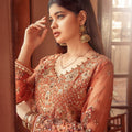 NB-3593 Orange & Beige Short & Long Stitched 3Pc Dress Nakoosh Shop