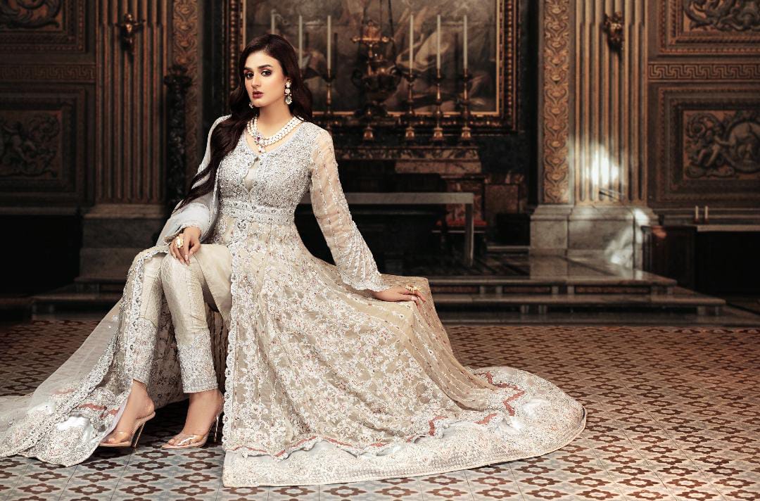 NB-3678 Silver Long Formal Dress Stitched Nakoosh Shop